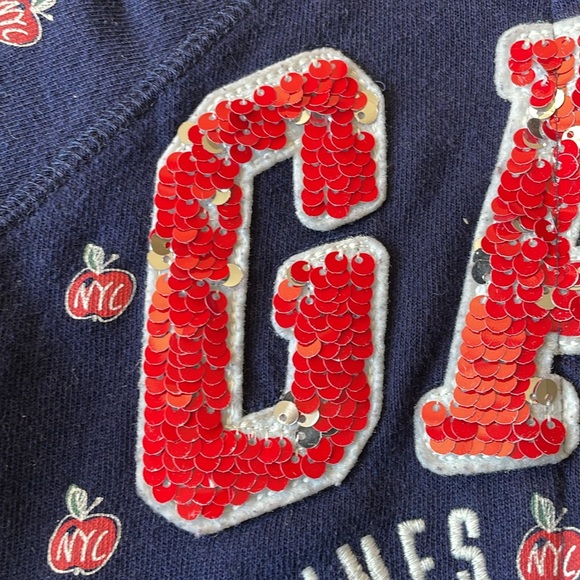 GAP Kids, Blue NYC Apple ๐ Sweatshirt, Used, Size XS 4-5, Zip Up, Pockets - Picture 2 of 6